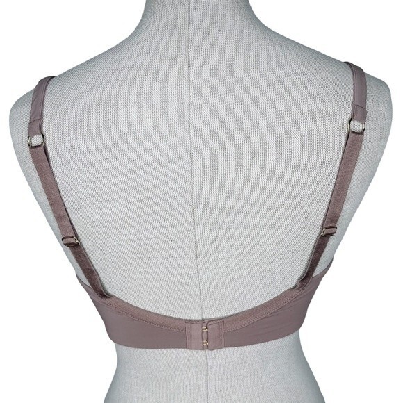 ThirdLove 24/7 Classic Contour Plunge Bra sz 32F * Uplift Taupe Mesh Overlay - Picture 3 of 6